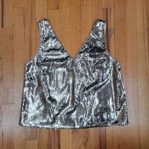Sequin tank top NWT Asos Silver
